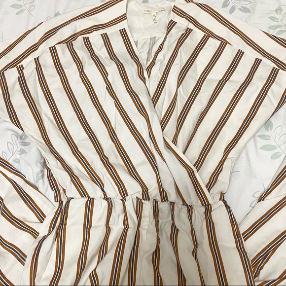 Maje Pieni wrap-effect striped twill jumpsuit - Size 40/US 8 - Picture 13 of 14